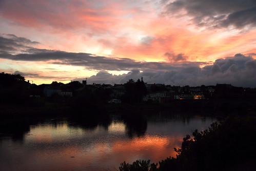 Sunset by John A King, Sunset over the River Laune at Killorglin, County Kerry, Ireland.killorglin suntet river laune