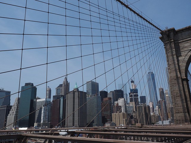 Manhattan through Brooklyn Bridge