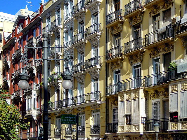 Wrought-iron balconies