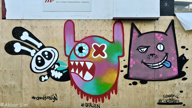 Rotterdam Street art DOODKONIJN,  OX-ALIEN & STOOG