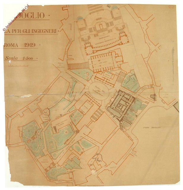 ROMA ARCHEOLOGIA e RESTAURO ARCHITETTURA: Roma, Campidoglio (1919) planimetria archeologica | Scala: 1:500 SSCOL (05/2017).