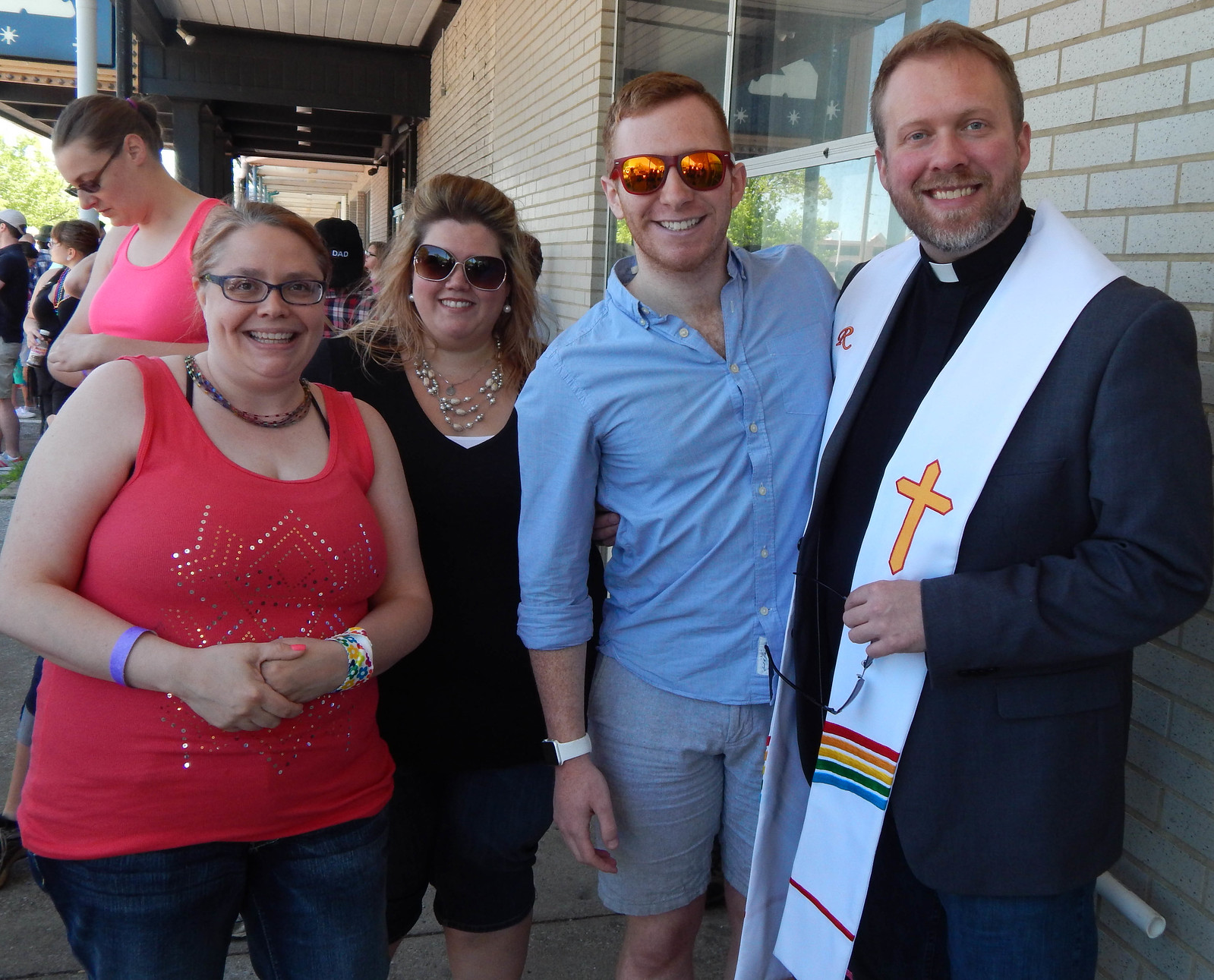 Members of Community United Church with Matthew and Rev. Dr. RIch McCarty