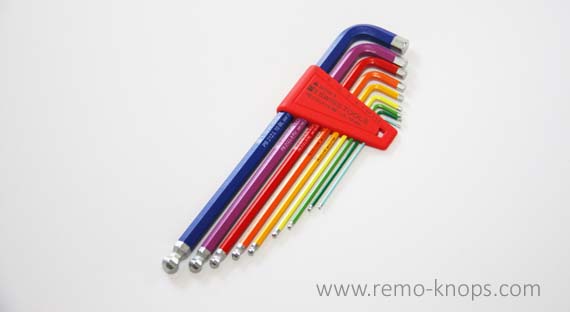 PB Swiss Tools 212LH-10 RB - Rainbow long hex key set 7536
