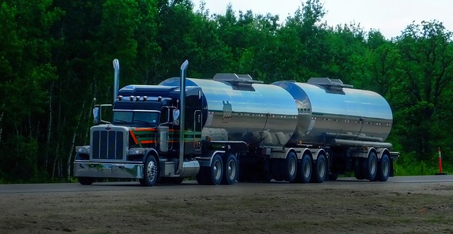 Jade Transport - Peterbilt Eastbound on the Trans Canada Highway in Eastern Manitoba