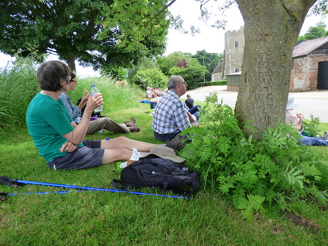 Picnic Lunch at  Gt Bradley  Suffolk Walking Challenge Day 4 May 2017