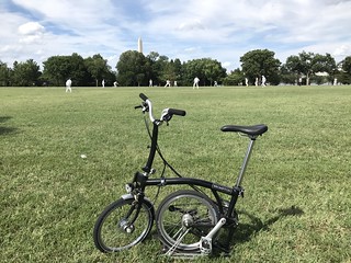taking the Brompton to cricket, as one does in America | by Joe in DC