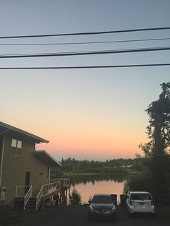 blue lake sunset