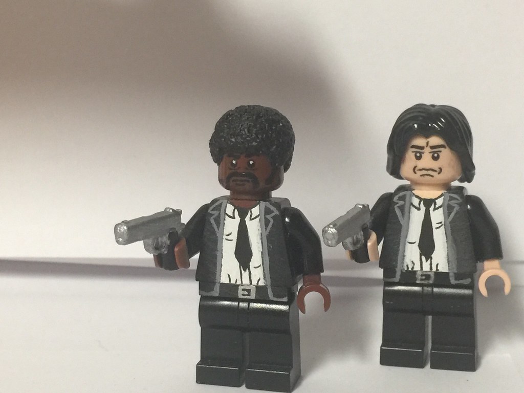 Say What again I Dare you I triple dog dare you mother fucker say what one more goddamn time!!!!! Lego custom Pulp Fiction Figs