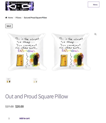Out and Proud Square Pillow – The Transcendental Eye by Laura Zabala