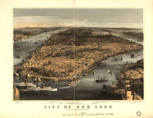 Detailed NYC Map 1856 by Charles Parsons