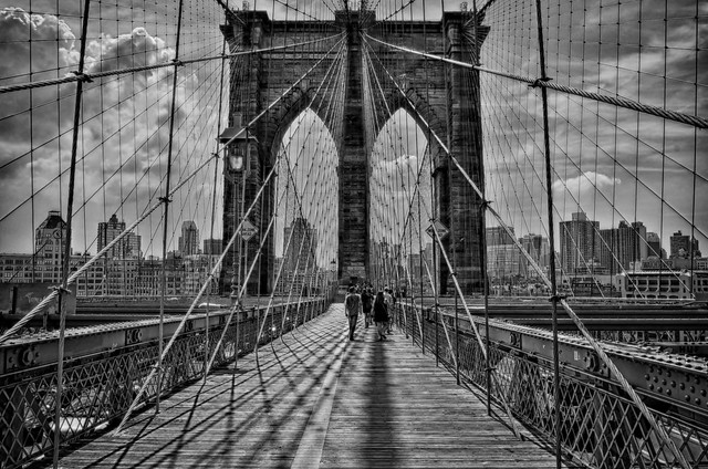 Brooklyn Bridge in backlight