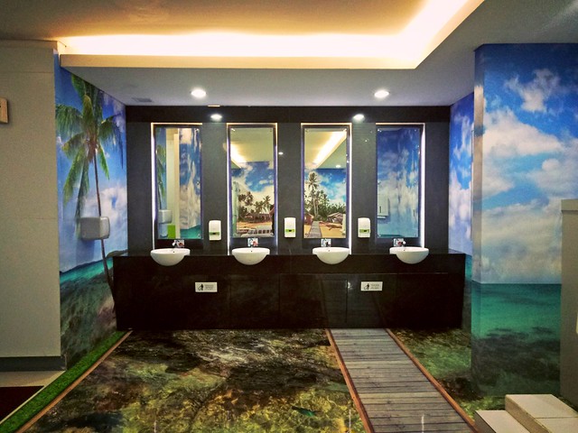 Toilets with Marine-Life Theme in Sepinggan Airport, Balikpapan, Indonesia