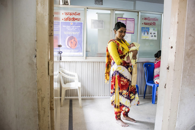 Mother and child at clinic