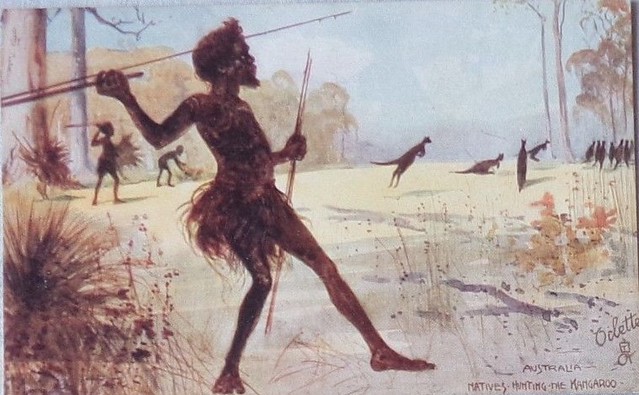 Natives hunting the kangaroo