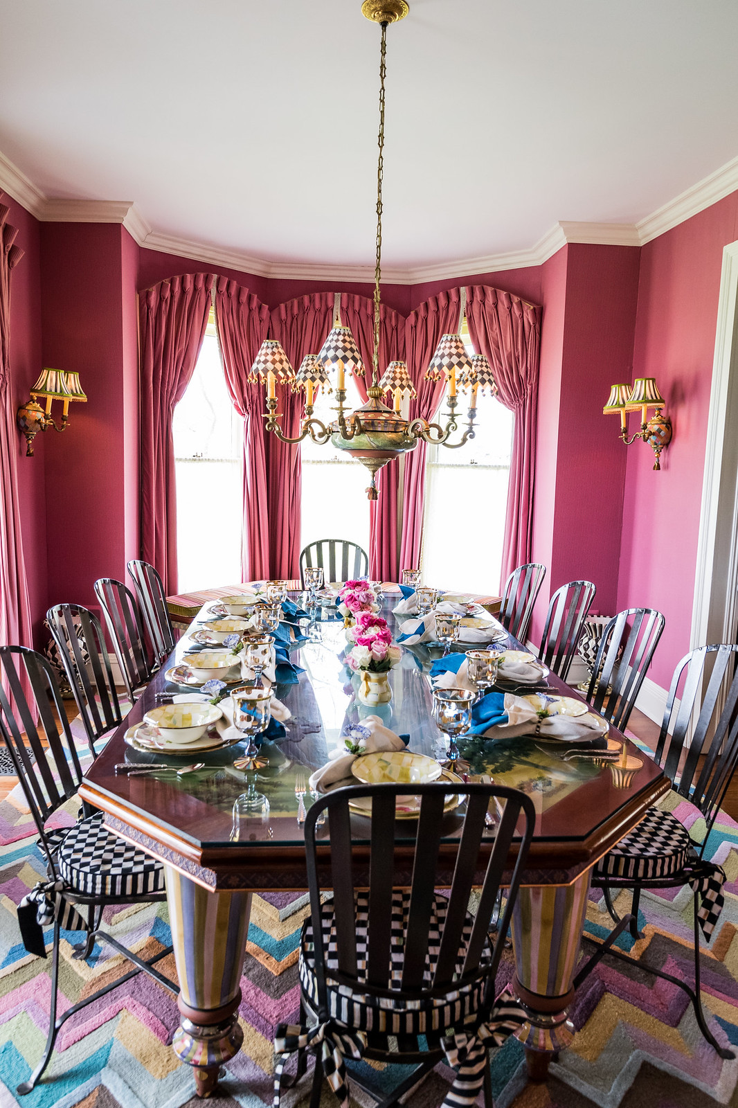 we enjoyed several meals in the Mackenzie-Childs farmhouse dining room