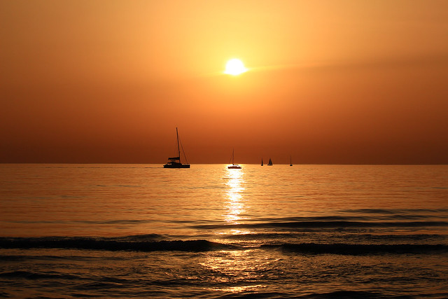 Sailing in a golden sea - Tel-Aviv beach