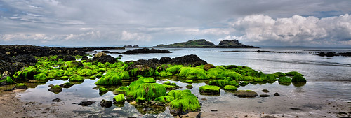 fidra fidraisland eastlothian scotland sea scenery sky clouds beach landscape water coast yellowcraig island