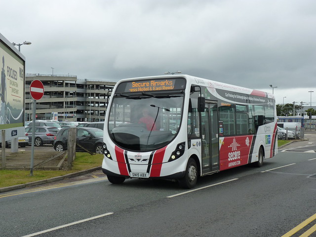 Secure Airparks Wrightbus Streetlite WF SN15ABX operating a shuttle service at Edinburgh Airport on 30 May 2017.
