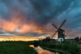 Windmill 'Mallemolen' at Sunset