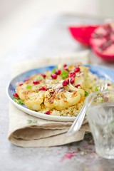 grilled cauliflower with couscous