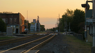 Train tracks looking west