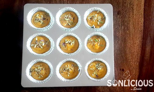 Mango semolina muffins before bake