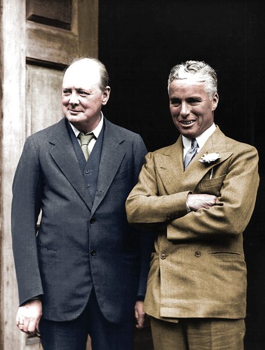 Winston Churchill with Charlie Chaplin