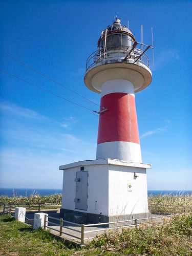 lighthouse landsend sea sky blue white red nature outdoor