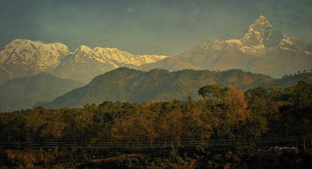 NEPAL, Himalaya-Gebirge,  Annapurna-Massiv von Pokhara aus  gesehen,  16206/8503
