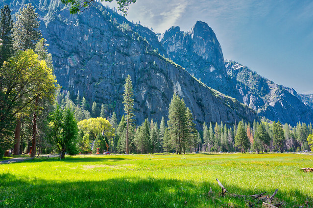 Yosemite Valley with lens flare - HDR