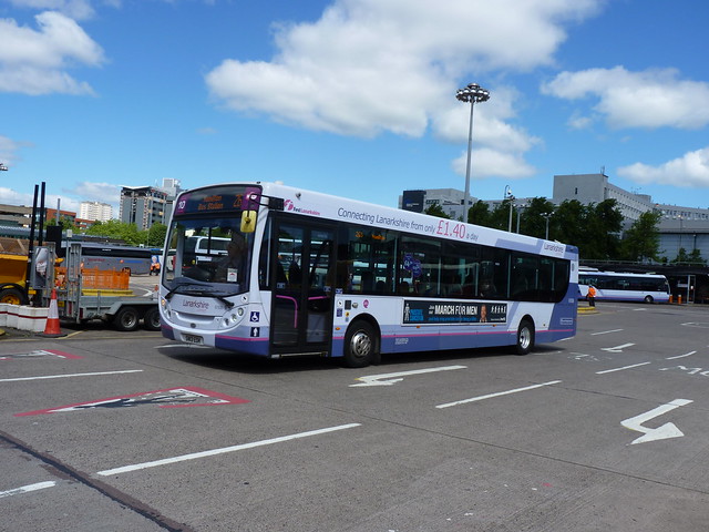 First Glasgow AD30D/Alexander Dennis Enviro 300 SN13EDK 67836 operating service 263 to Hamilton departing Buchanan Street Bus Station on 7 June 2017.