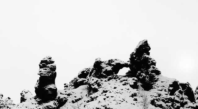 Dimmuborgir lava and snow