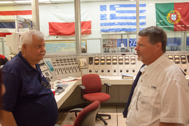 Don Wilbanks speaks to the last station manager of the VOA Bethany Relay Station