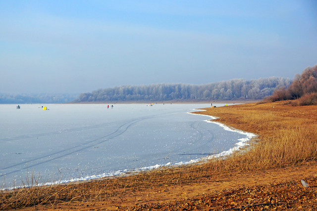 Along the frozen coastline, Mozhaysk sea, Russia