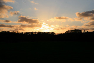 Sunset over Whiteshoot Hill, Broughton Down