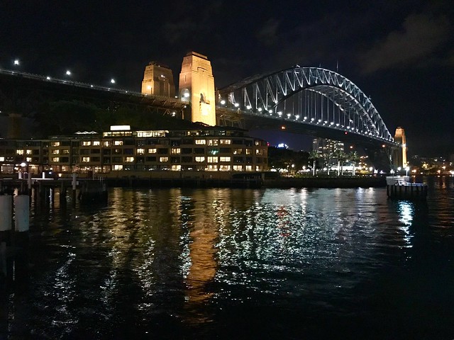 Sydney Harbour Bridge behind Park Hyatt Hotel, Circular Quay, Sydney, NSW