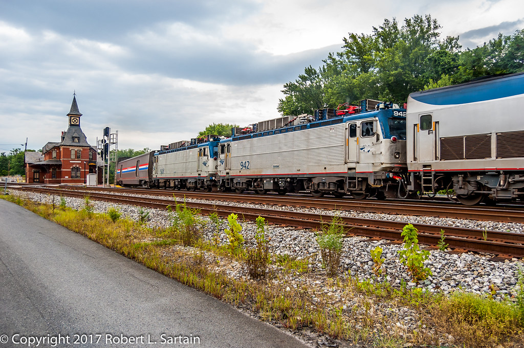 Amtrak 942 and 928 in P029, Point of Rocks, 2017-07-11