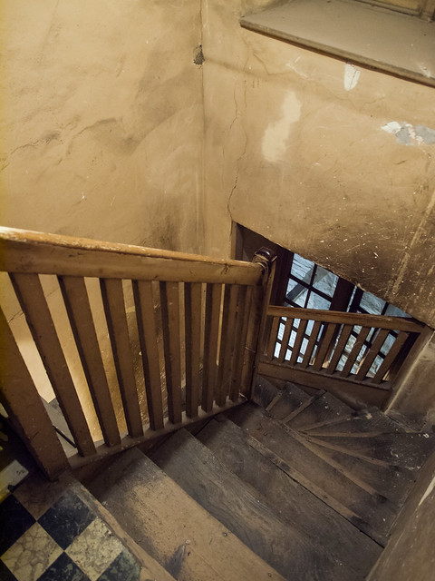 In contrast to the Grand Staircase, the stairs to the servants' quarters in Petworth House