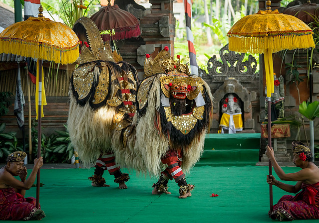 Barong dance mask of lion, Bali island, Canggu, Indonesia