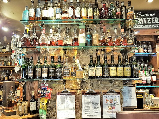 Scotland, Edinburgh - Albanach bar whisky selection