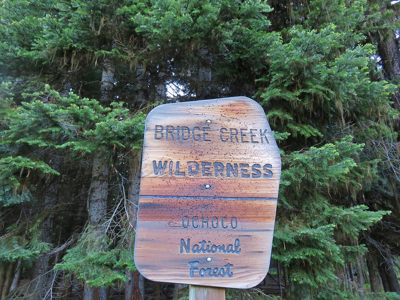 Bridge Creek Wilderness sign