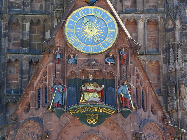 Frauenkirche clock, Nuremberg, Bavaria, Germany