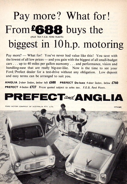 1959 Ford Prefect & Anglia Aussie Original Magazine Advertsement