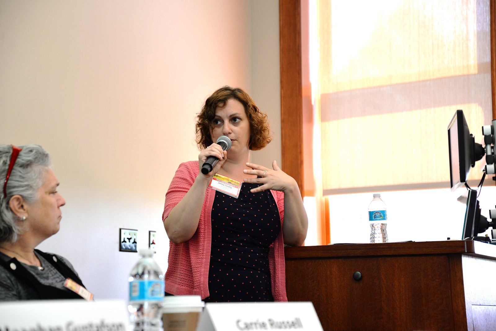 Doctoral student Jenny Seelig led the panel discussion