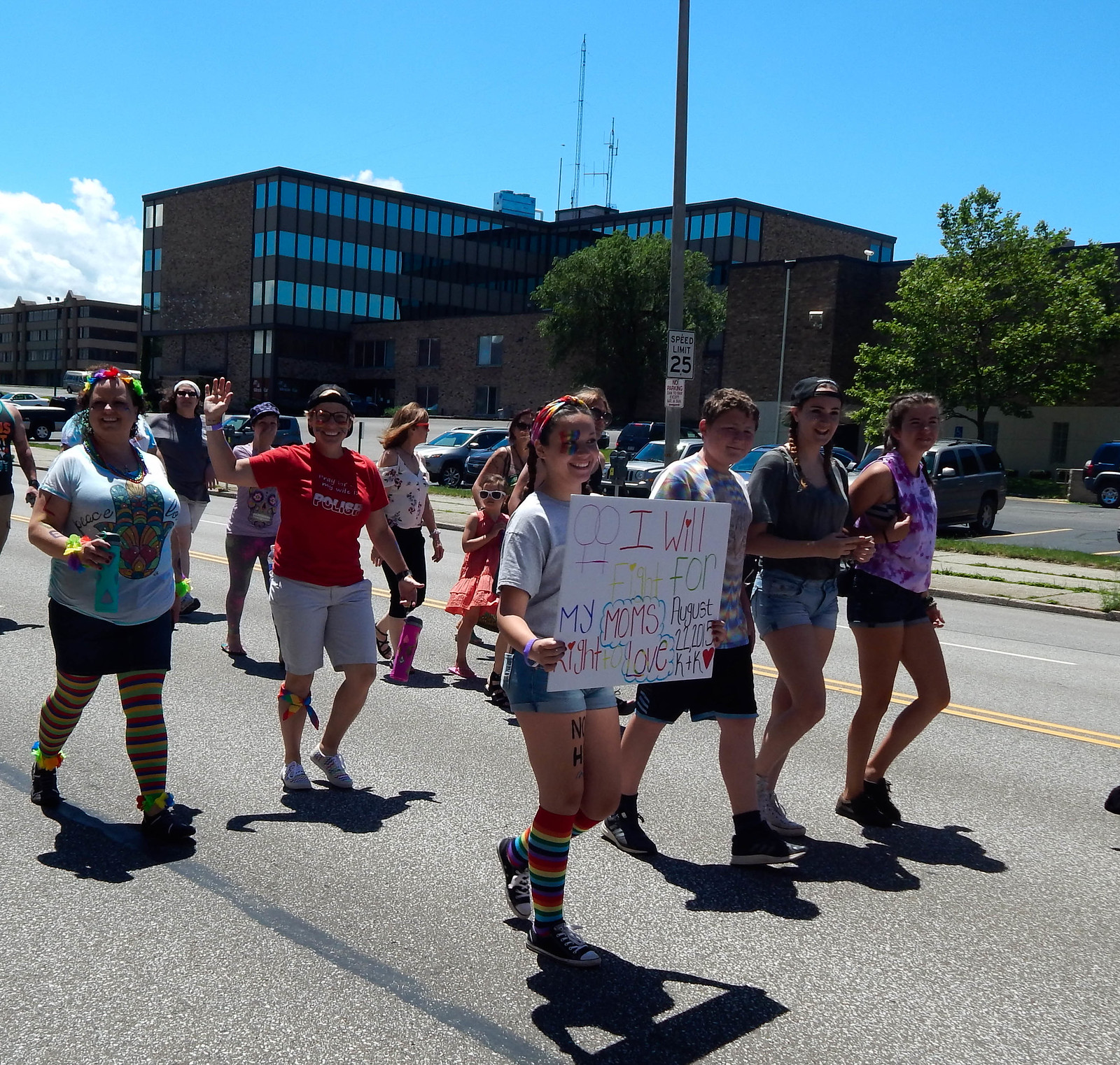 Marching in Pride Parade