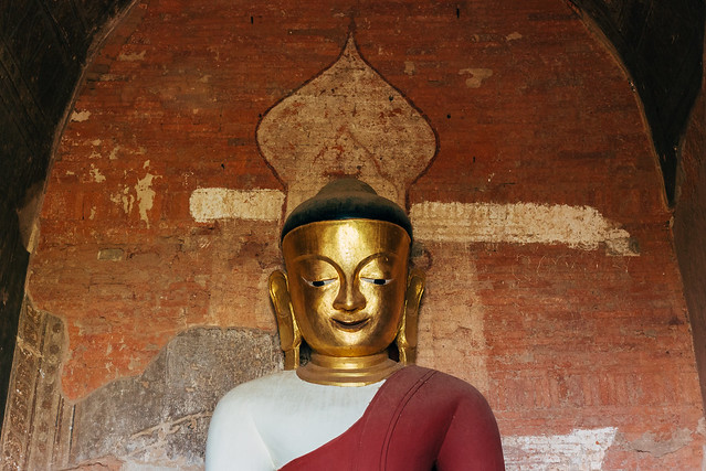 Portrait of Buddha statue in Myanmar.
