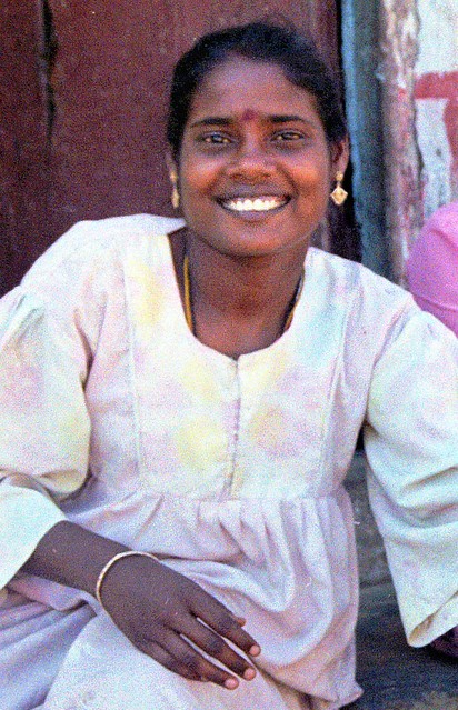 Smiling Tamil woman