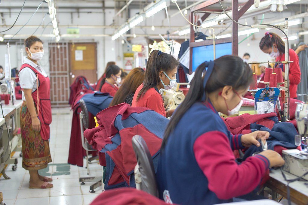 Garment factory workers in Lao PDR