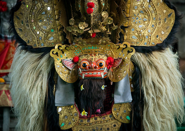 Barong dance mask of lion, Bali island, Canggu, Indonesia