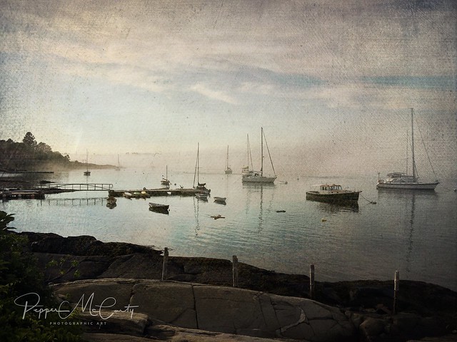 Sailboats at Fort Constitution, New Hampshire. The fog was just rolling in as we got there.